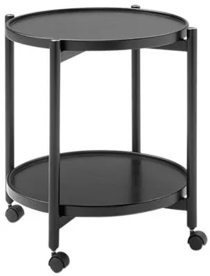 Thomsen Furniture James trolley table - black-stained oak - Ø 50 cm