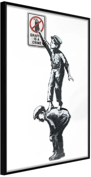 ARTGEIST Framed Poster - Banksy: Graffiti Is a Crime Black 30x45