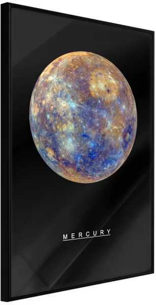ARTGEIST Framed Poster - The Solar System: Golden Mercury with Passepartout 30x45