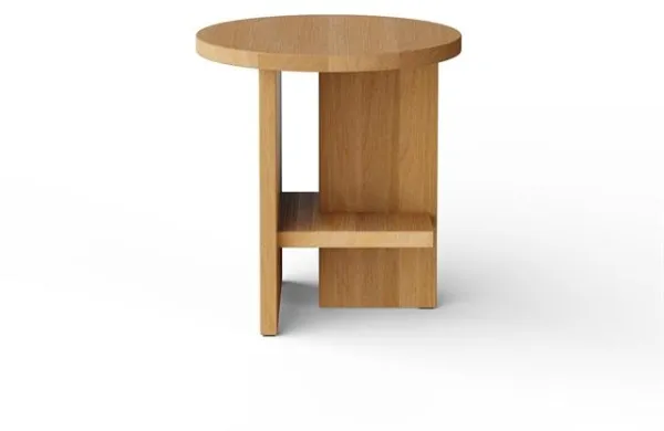 NINE Tee Side Table Round Oak
