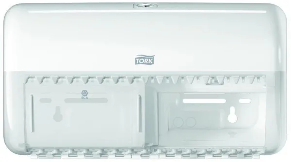 Tork Twin dispenser, for toilet paper, 2 rolls, white, T4